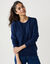 Pull col rond, laine d'agneau (marine)
