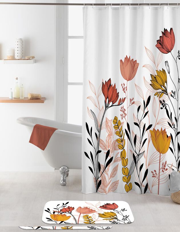 Rideau de douche imprimé fleurs (imprimé)
