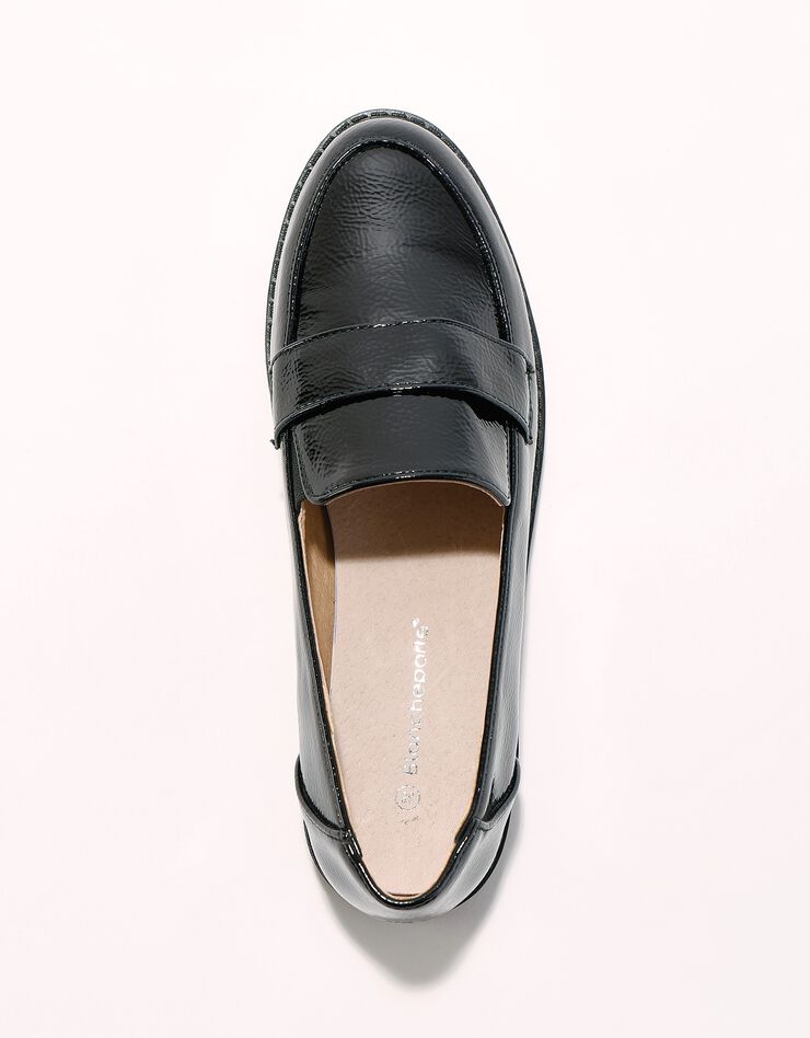 Mocassins vernis à semelle crantée (noir) Mocassins vernis à semelle crantée (noir)
