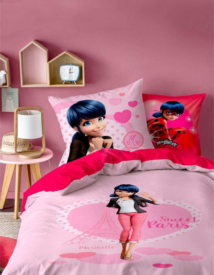 Parure de lit enfant Miraculous® 1 personne - coton (rose)