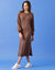 Robe longue en tricot manches blousantes (taupe)