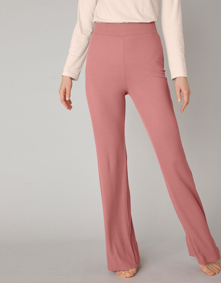 Pantalon large maille côtelée taille élastiquée (terracotta) Pantalon large maille côtelée taille élastiquée (terracotta)