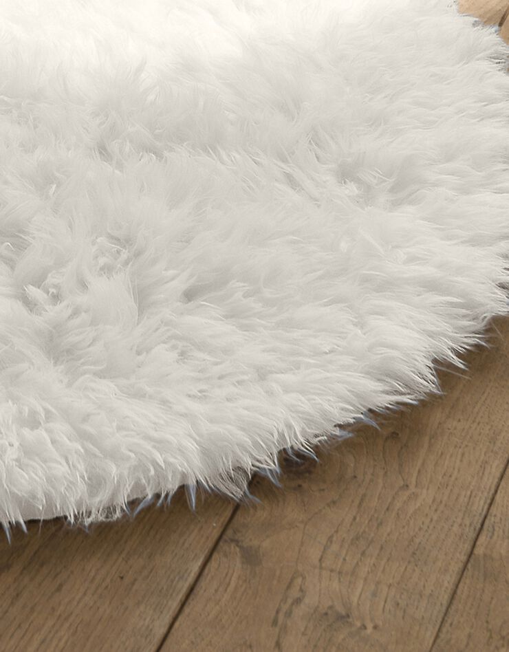 Tapis rond poils longs (naturel)