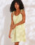 Robe bretelles tressées, gaze de coton (jaune pâle)