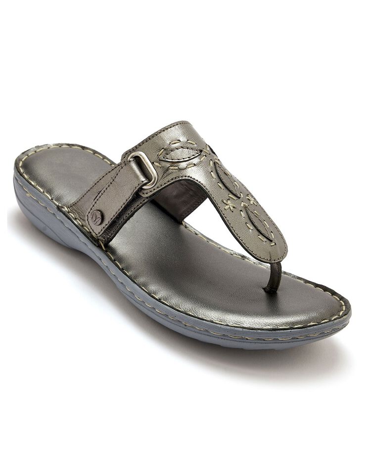 Mules entredoigts en cuir (gris) Mules entredoigts en cuir (gris)