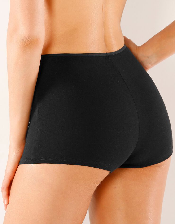 Boxer en coton extensible uni – Lot de 10 (blanc / noir) Boxer en coton extensible uni – Lot de 10 (blanc / noir)