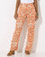 Pantalon large fluide, imprimé bicolore (mandarine / beige)