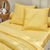 Linge de lit uni coton lavé  (jaune)