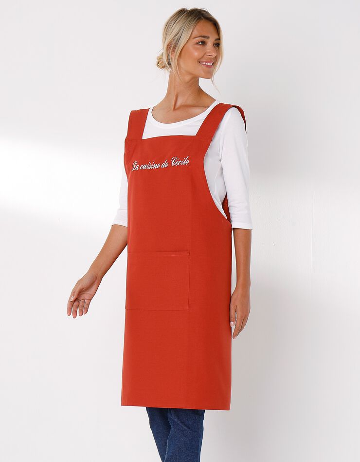 Tablier de cuisine japonais coton uni personnalisable (terracotta) Tablier de cuisine japonais coton uni personnalisable (terracotta)