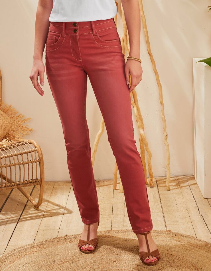 Jean coupe droite stretch couleur (paprika) Jean coupe droite stretch couleur (paprika)