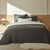 Couvre-lit réversible microfibre matelassée/sherpa (anthracite)
