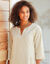 Robe forme housse unie, mélange coton-lin  (sable)