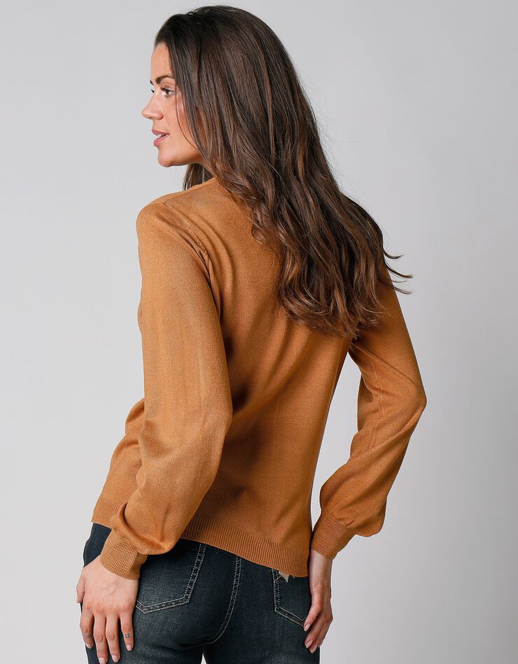 Gilet col V boutonné, toucher cachemire (noisette) Gilet col V boutonné, toucher cachemire (noisette)