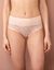 Culotte taille  haute microfibre et dentelle grand confort invisible - Lot de 2 (poudre)