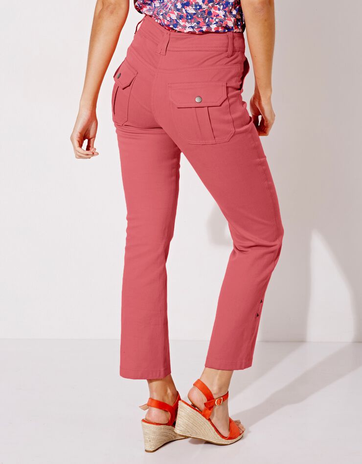 Pantacourt jean retroussable (corail) Pantacourt jean retroussable (corail)