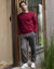 Sweat molleton col rond (rouge)