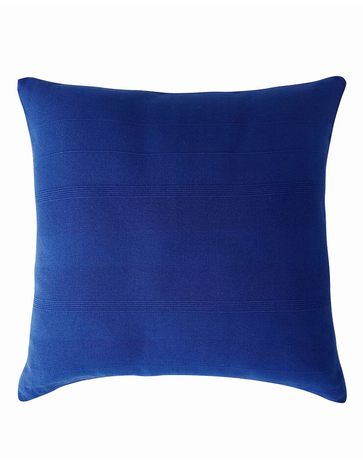 Housse coussin unie coton tissage artisanal - lot de 2 (bleu)