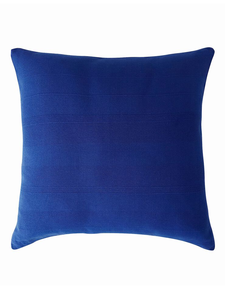 Housse coussin unie coton tissage artisanal - lot de 2 (bleu) Housse coussin unie coton tissage artisanal - lot de 2 (bleu)