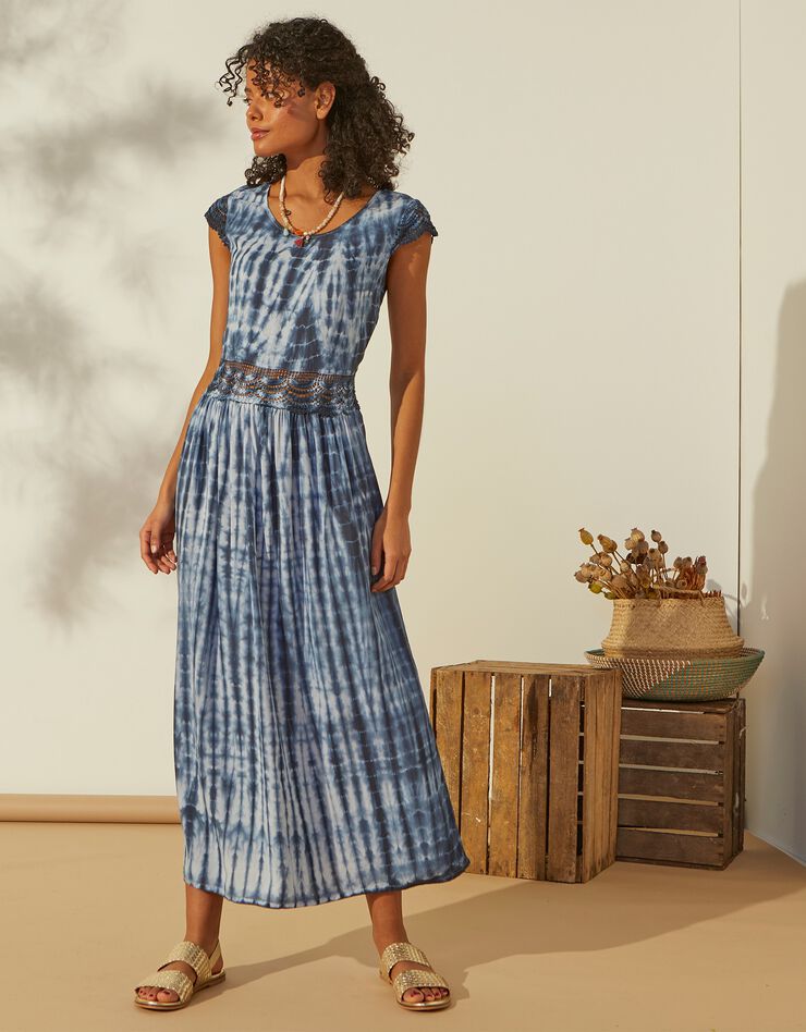 Robe longue tie and dye (bleu) Robe longue tie and dye (bleu)