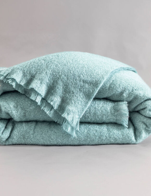 Couverture laine mohair angora (eucalyptus)