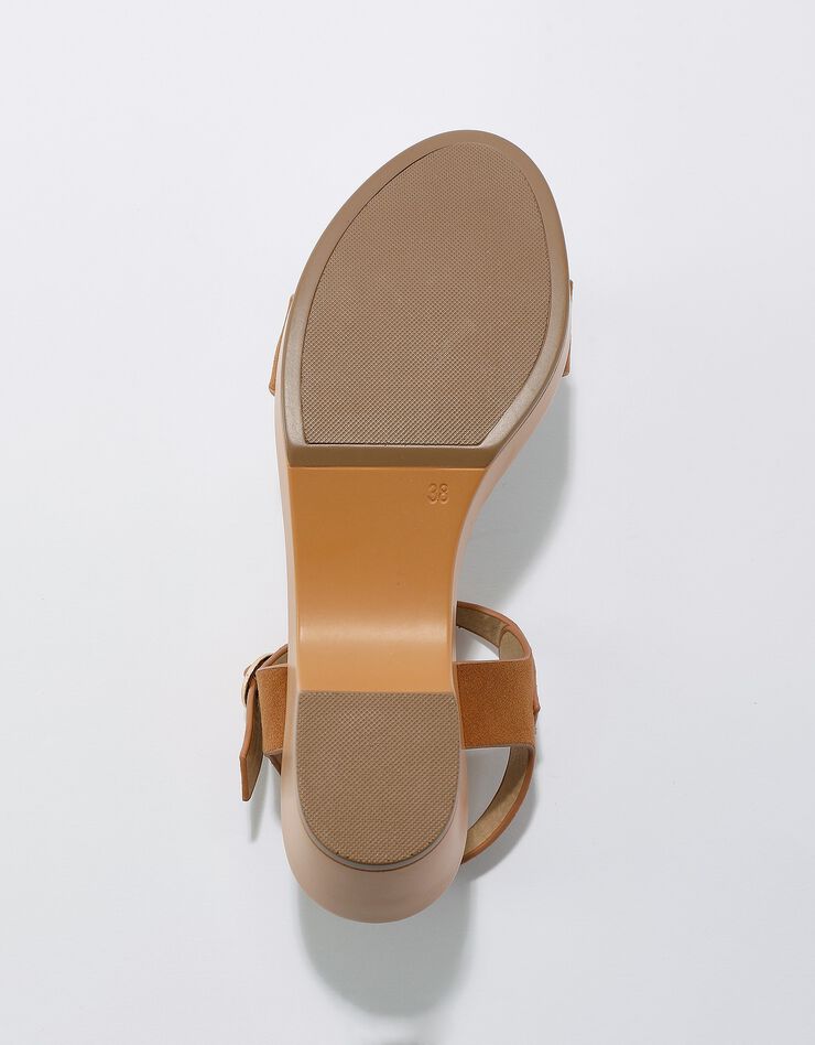 Sandales style sabot semelle légère effet bois (caramel) Sandales style sabot semelle légère effet bois (caramel)
