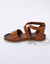 Sandales à brides scratchées en cuir certifié LWG (marron)