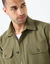 Surchemise boutonnée twill toucher peau de pêche (kaki)
