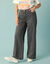 Jean taille haute Spécial Petites entrej. 65 cm, coupe large 7/8ème (gris)