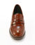 Mocassins à talon en cuir, semelle crantée. (marron)