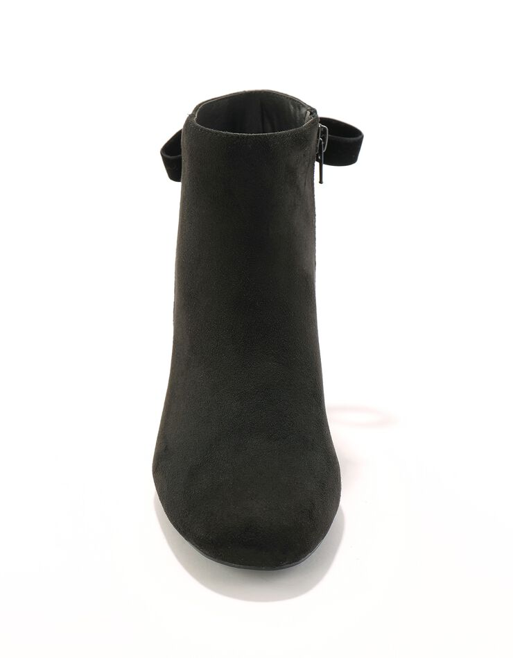 Boots à talon et noeud velours (noir)
