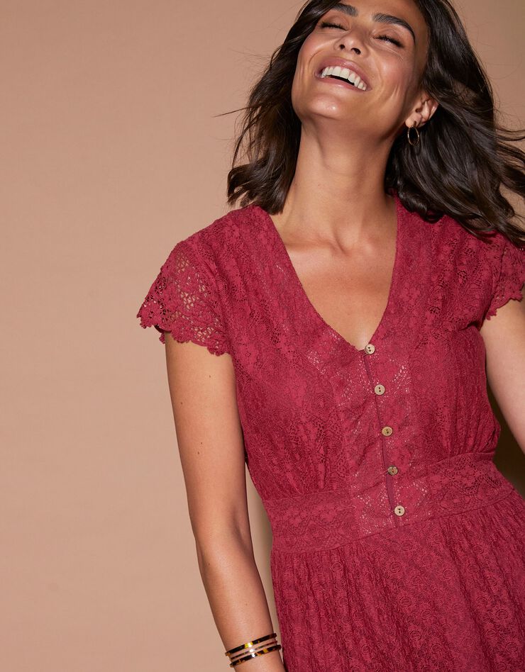Robe longue dentelle macramé (paprika) Robe longue dentelle macramé (paprika)