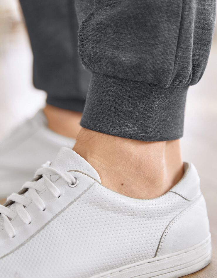 Pantalon loisirs molleton, bas resserrés (anthracite chiné)