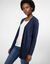Gilet porter ouvert, maille toucher doux (marine)