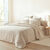 Linge de lit Lou imprim&eacute; carreaux - en coton (beige)