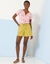 Short uni, coton-lin (vert mousse)