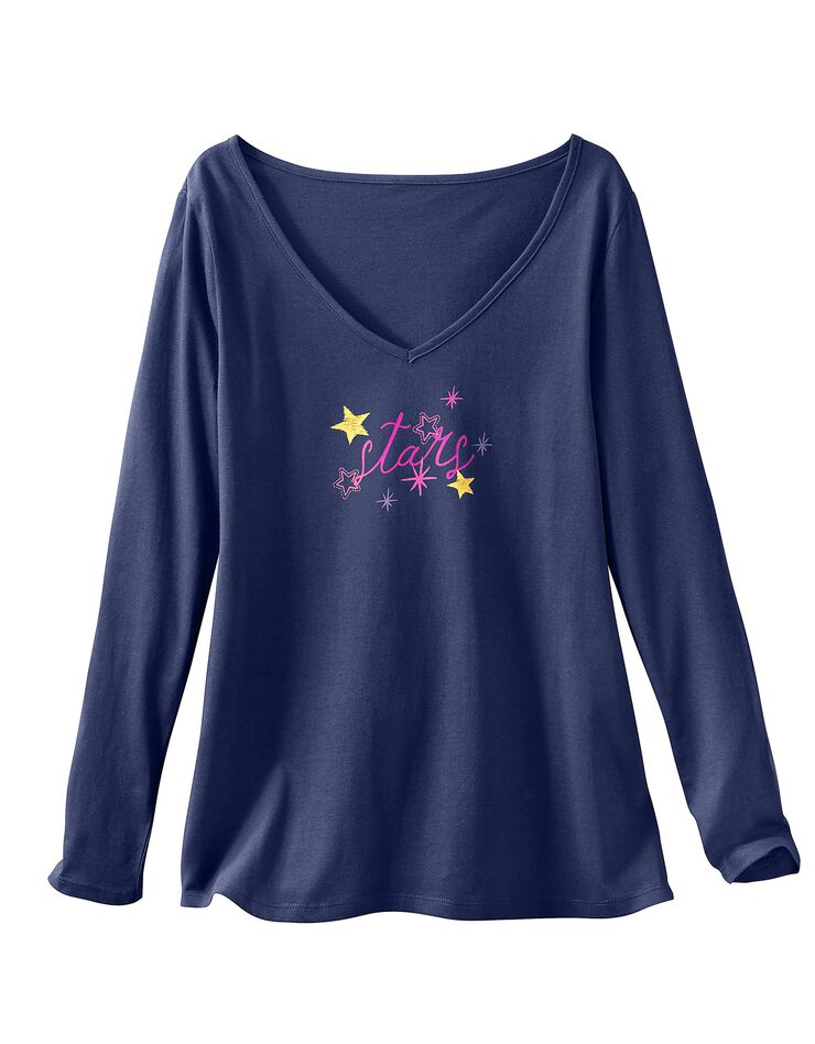 Tee-shirt de pyjama manches longues imprimé Estrella (marine) Tee-shirt de pyjama manches longues imprimé Estrella (marine)