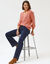 Pull col V, maille anglaise (bois de rose)