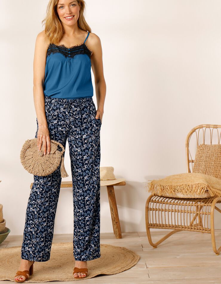 Pantalon large imprimé (indigo / bleu) Pantalon large imprimé (indigo / bleu)