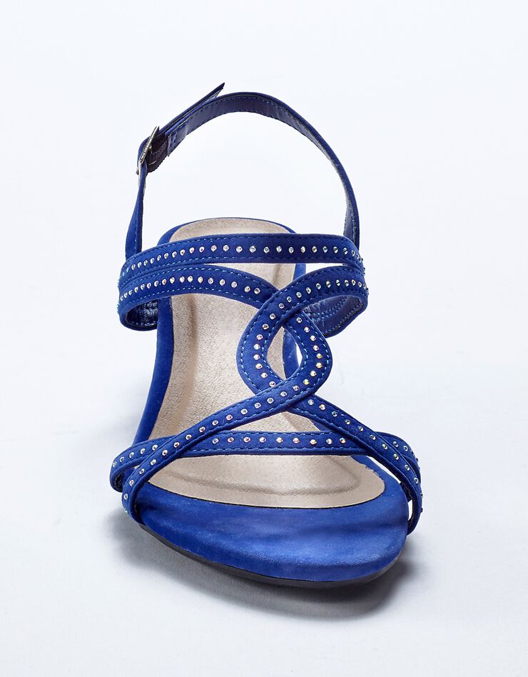 Sandales sequins compensées (bleu)