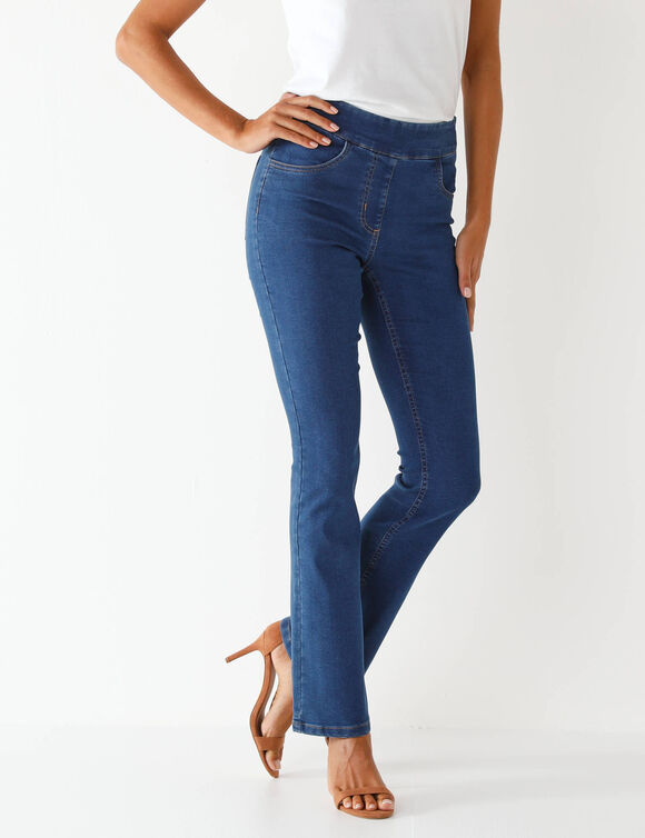 Jegging droit denim ultra stretch (stone)