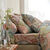 Linge de lit Elsa en polycoton à motifs feuilles (beige)