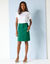 Jupe droite unie, twill (vert &eacute;meraude)