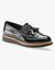 Mocassins compensés à franges et pompons (noir)