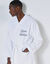Peignoir mixte adulte uni coton éponge bouclette col kimono personnalisé (blanc)