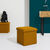 Coffre-pouf pliable, revêtement texturé (moutarde)