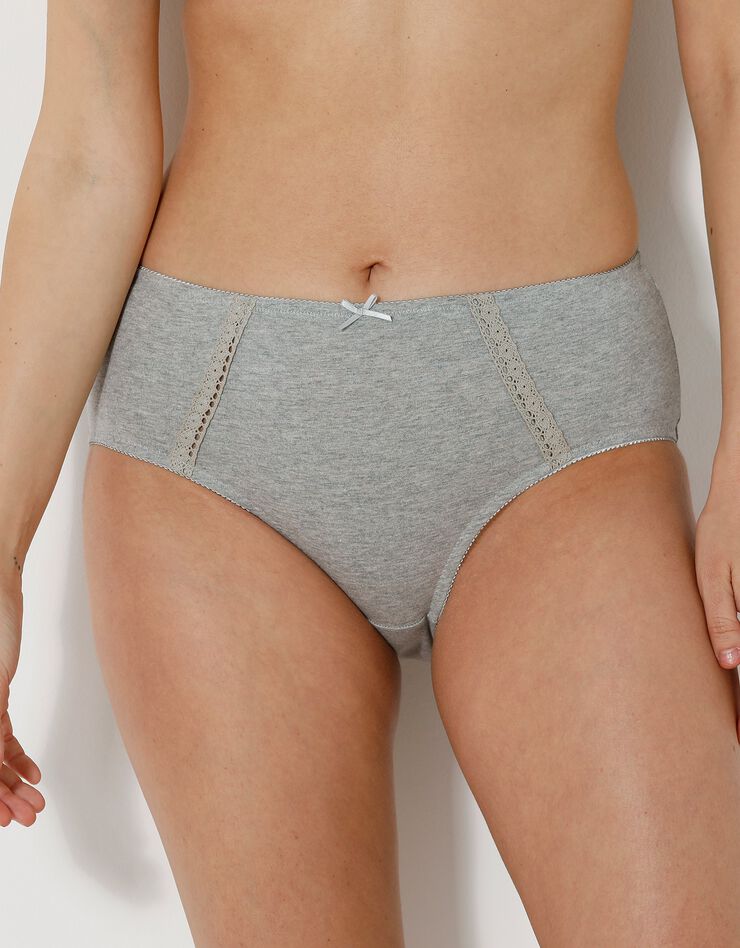 Culotte maxi en coton ajouré - Lot de 2 (gris + pêche) Culotte maxi en coton ajouré - Lot de 2 (gris + pêche)