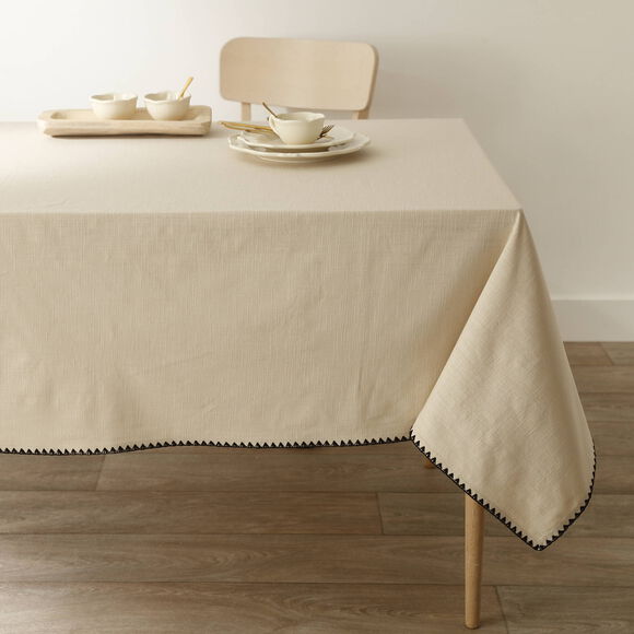 Nappe unie coton finition fantaisie (naturel)