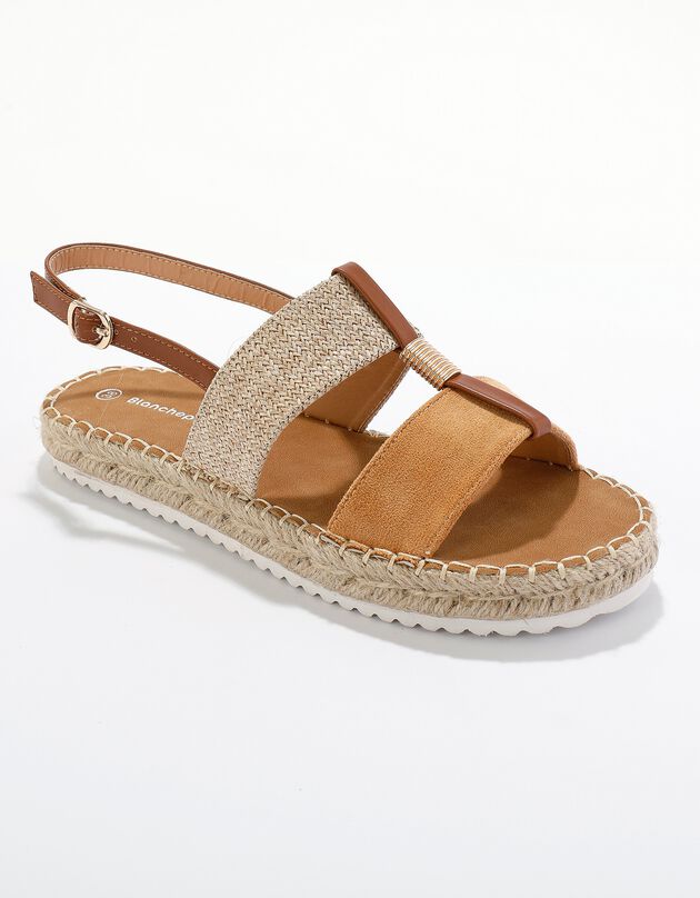Sandales fantaisie semelle corde (beige)