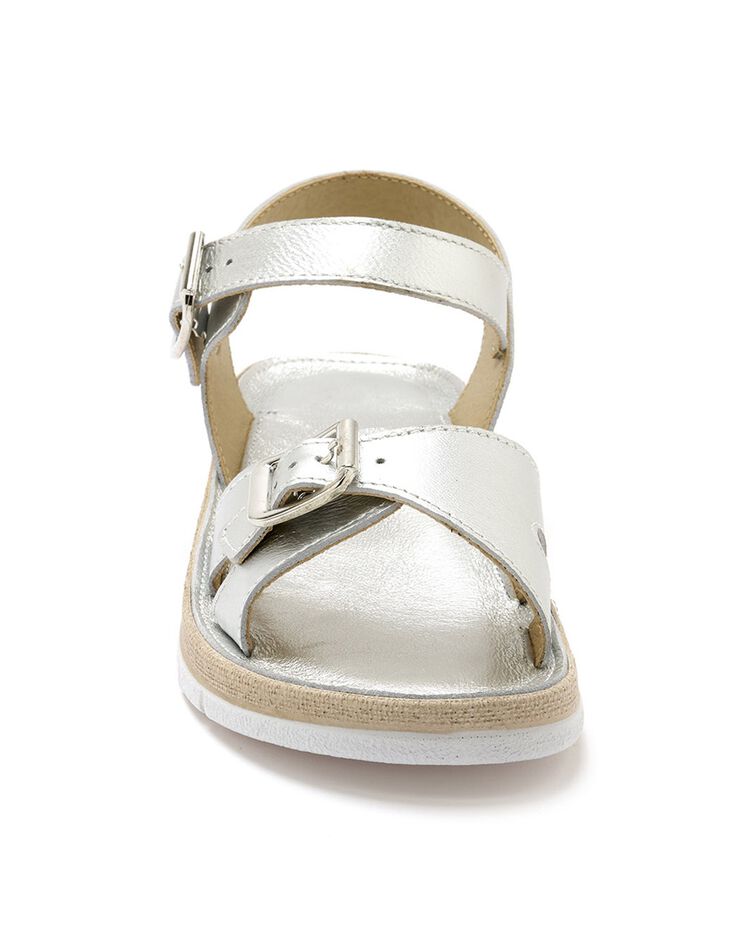 Sandales ouvertes double boucle - largeur confort (gris) Sandales ouvertes double boucle - largeur confort (gris)