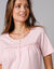 Chemise de nuit longue manches courtes unie (rose)